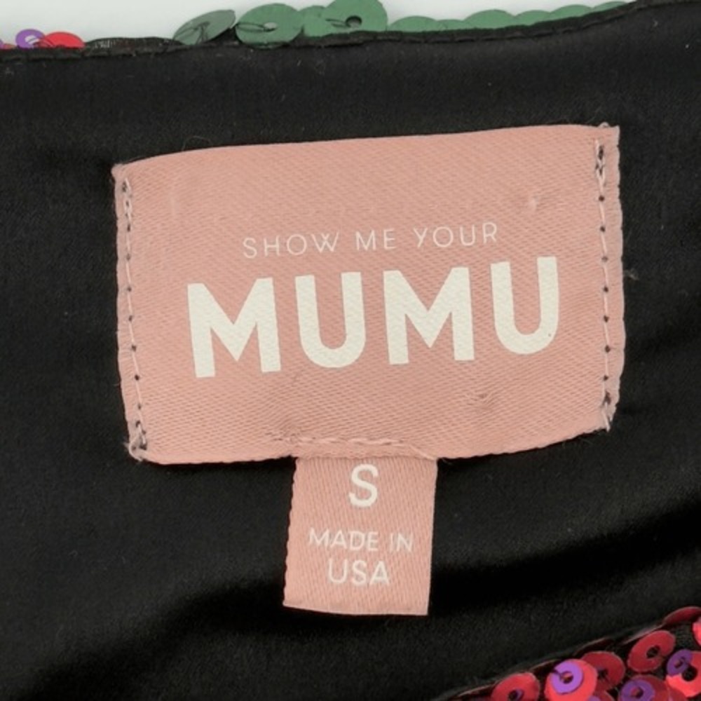 Show Me Your Mumu S Black Floral Sequin Tara Crop Top Festival Party USA Bling - Picture 6 of 8